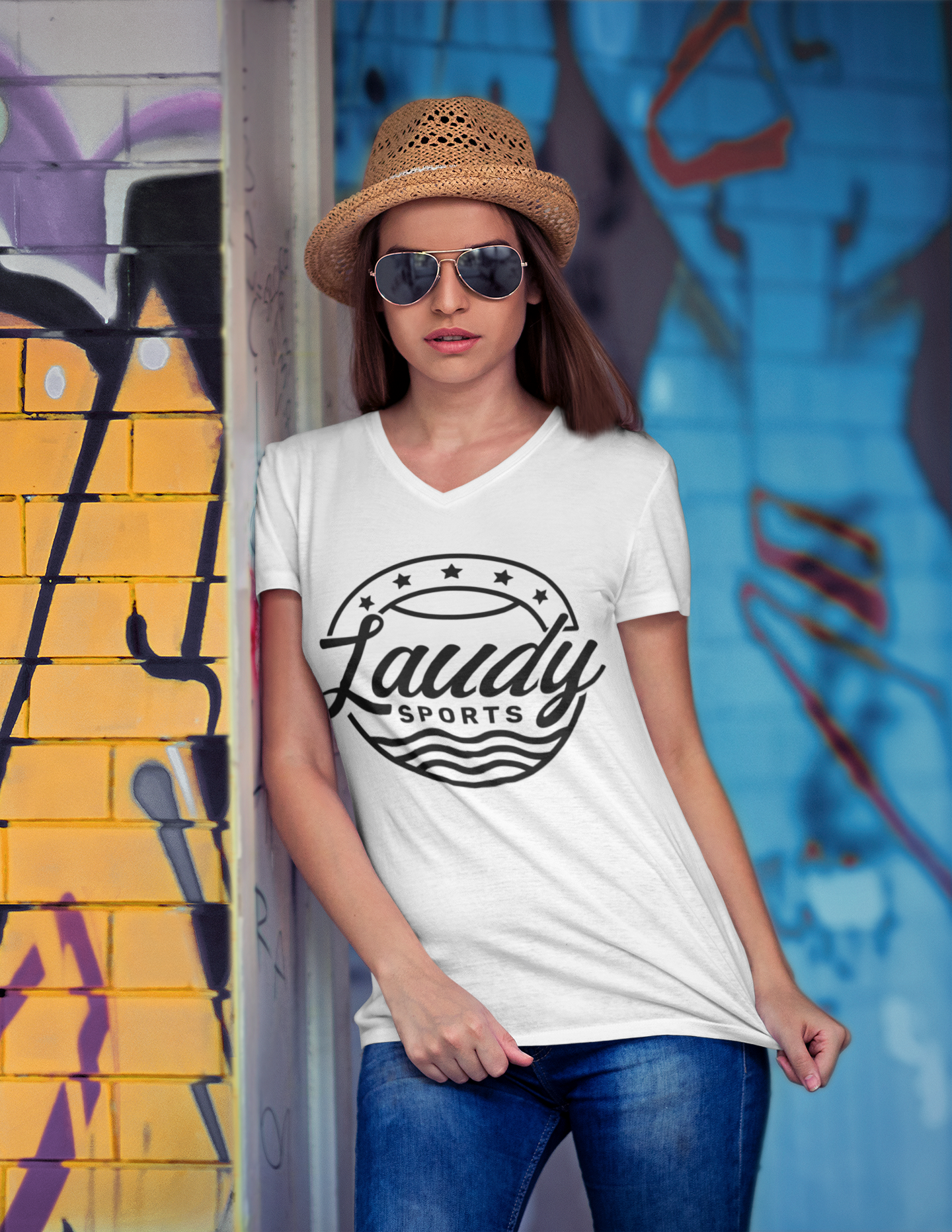 #1 Ladies V-Neck Laudy Sports